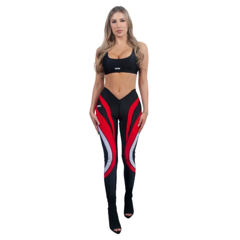 V Cut Red Leggings sold by Varenne