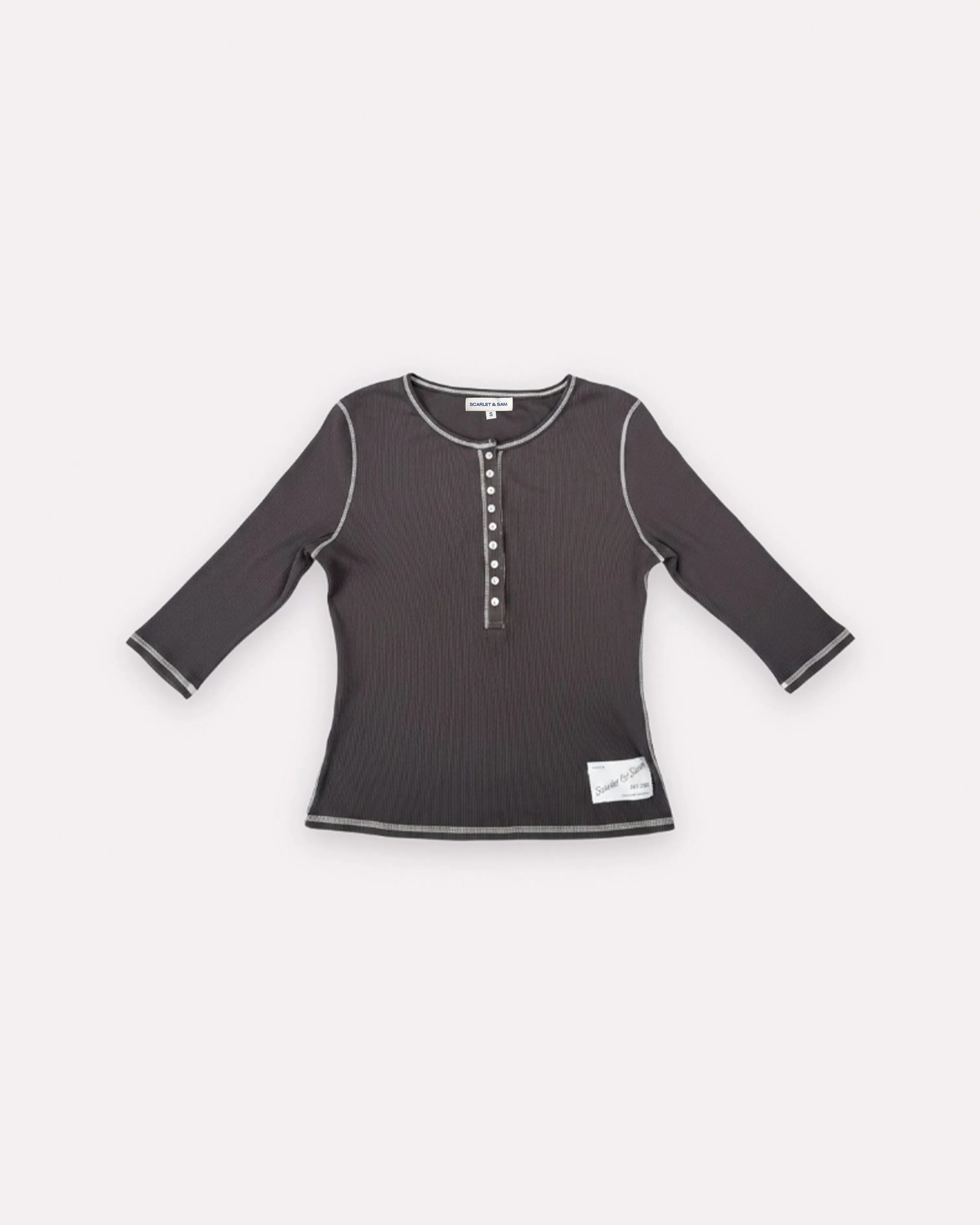 Henley Rib 1/2 Sleeve sold by Scarlet & Sam product image thumbnail 5