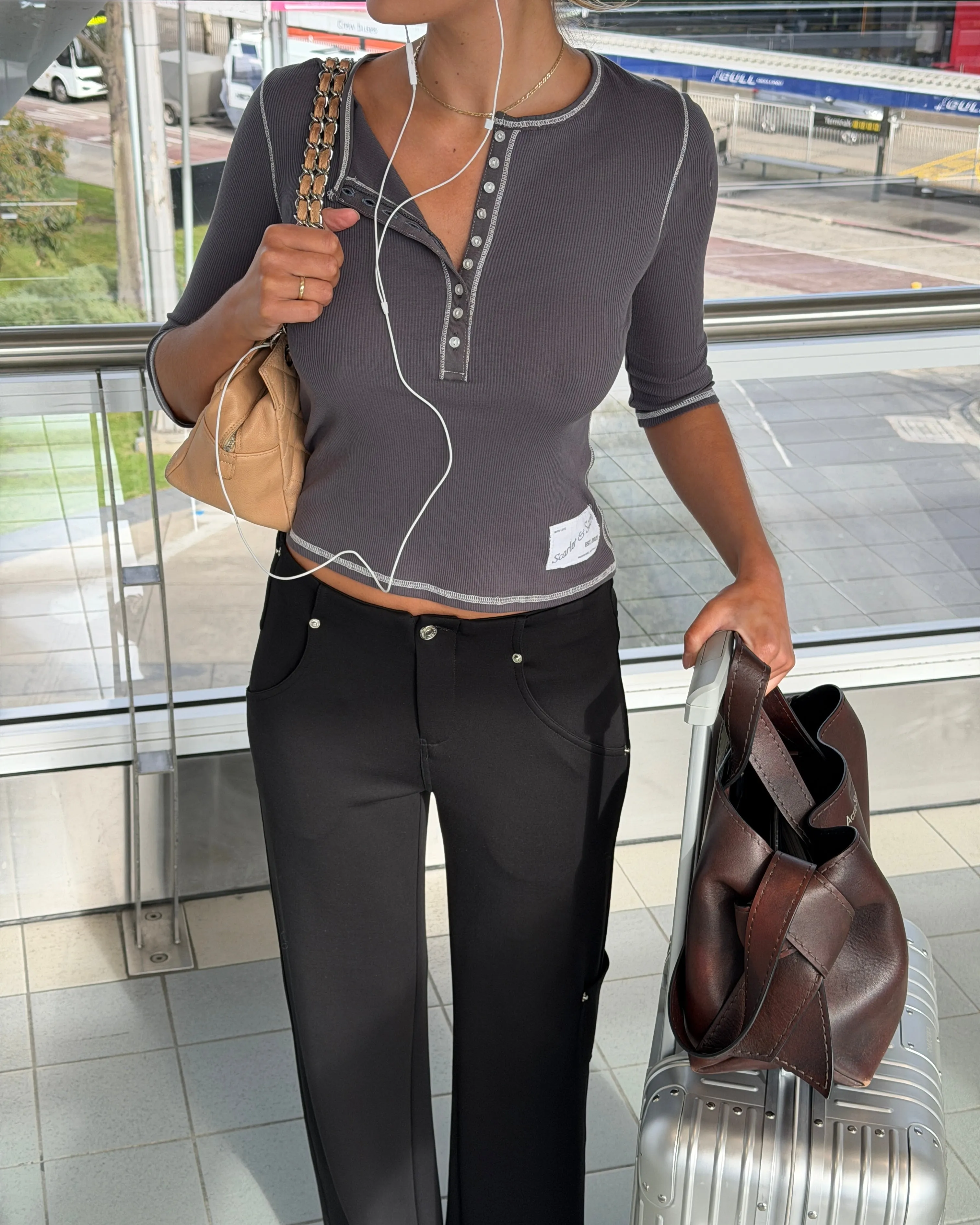 Henley Rib 1/2 Sleeve sold by Scarlet & Sam product image thumbnail 3