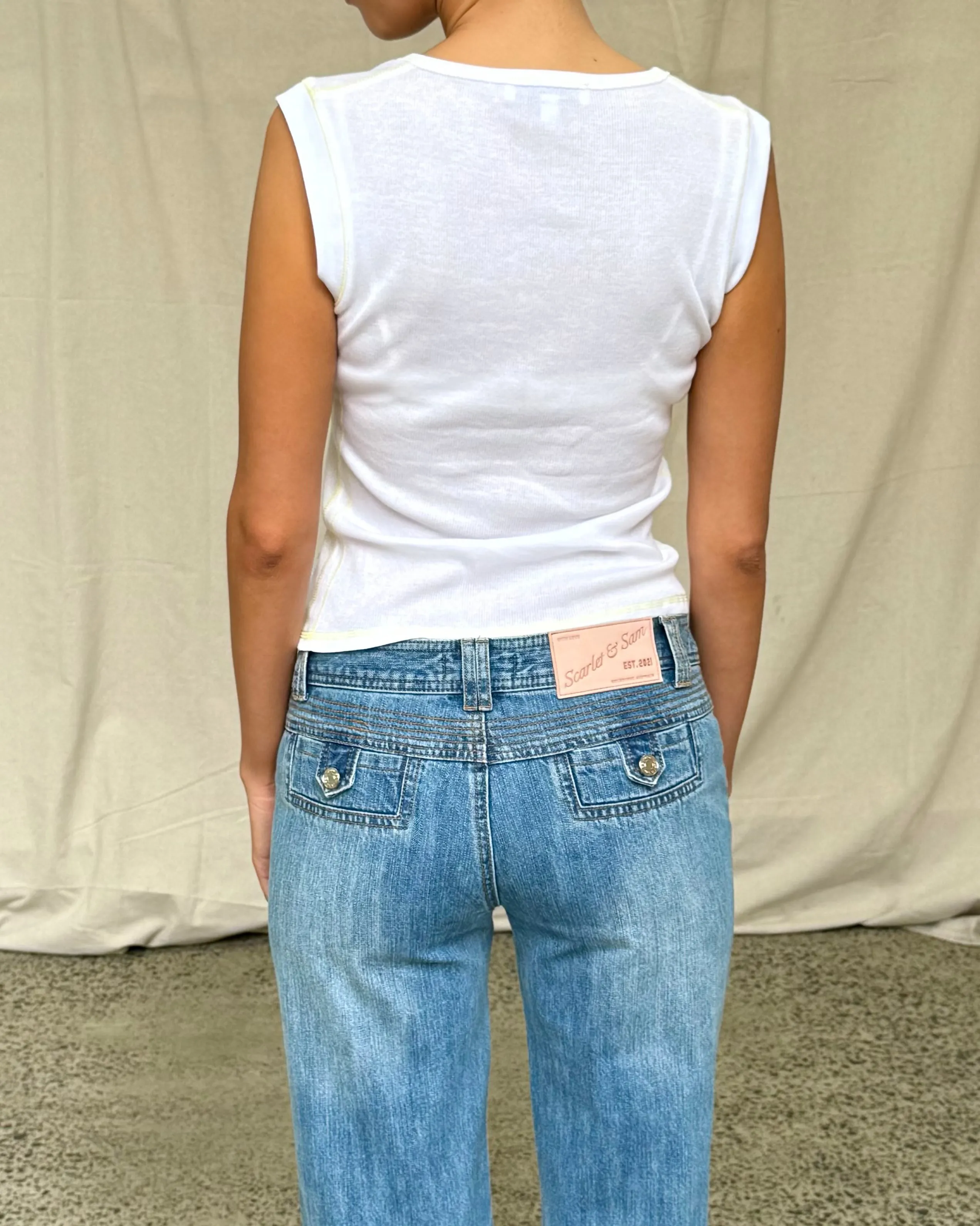 Henley Rib Tank sold by Scarlet & Sam product image thumbnail 2