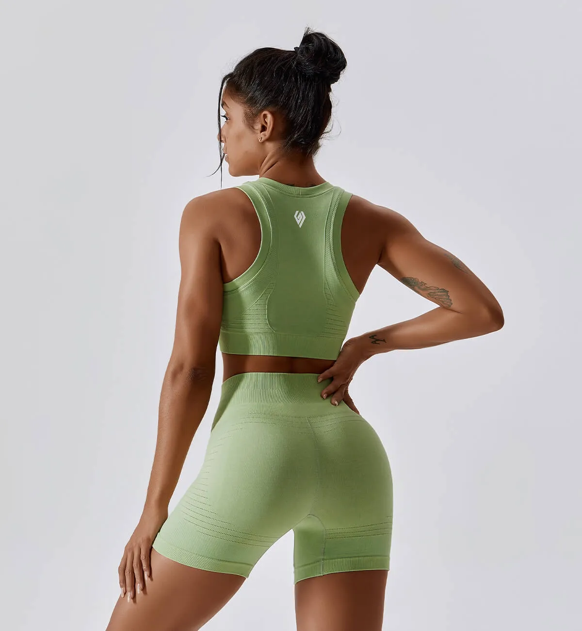 Air Flow Training Cropped Tank-Celadon sold by Gymsweaty product image thumbnail 2