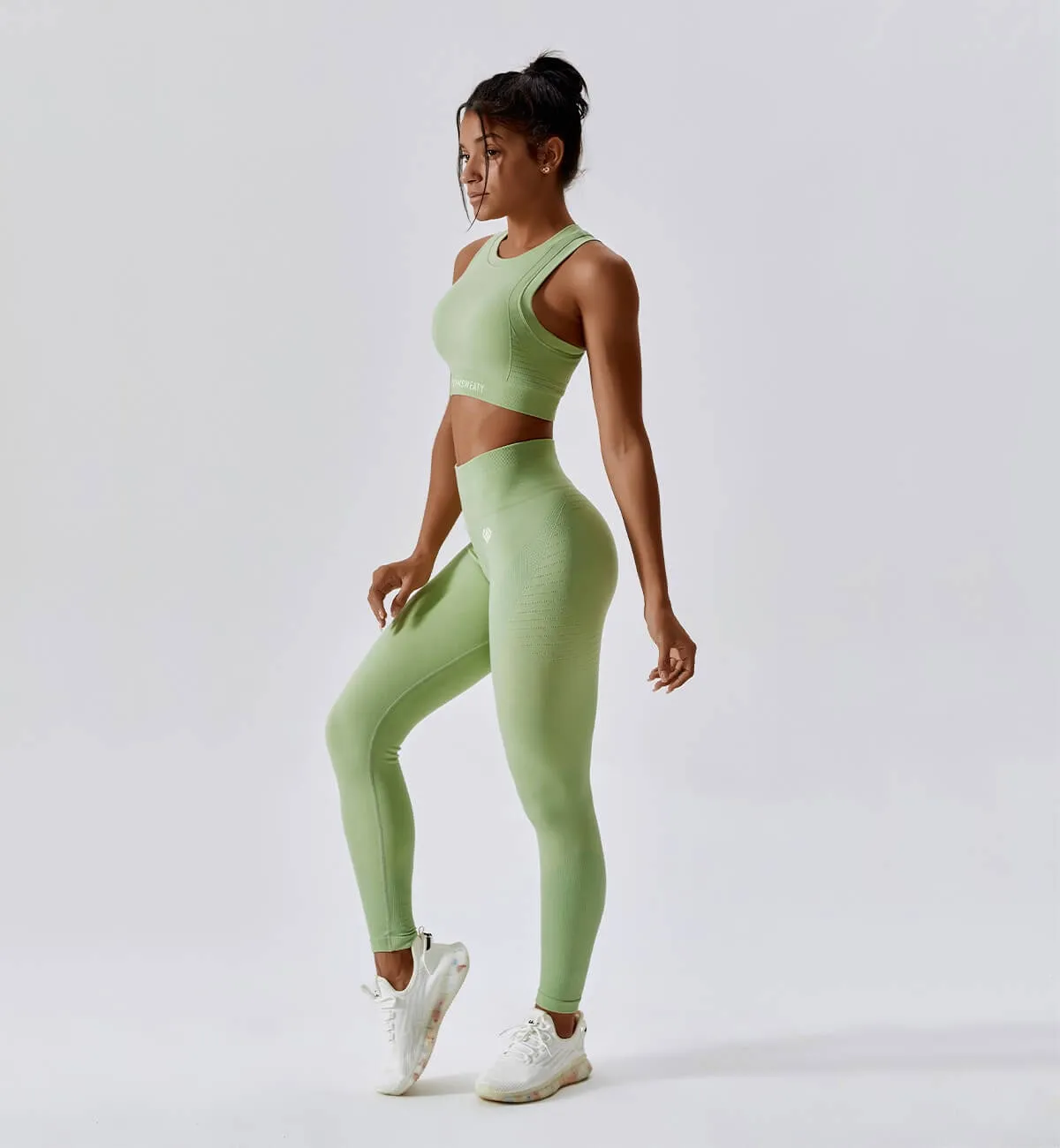 Air Flow Training Cropped Tank-Celadon sold by Gymsweaty product image thumbnail 5