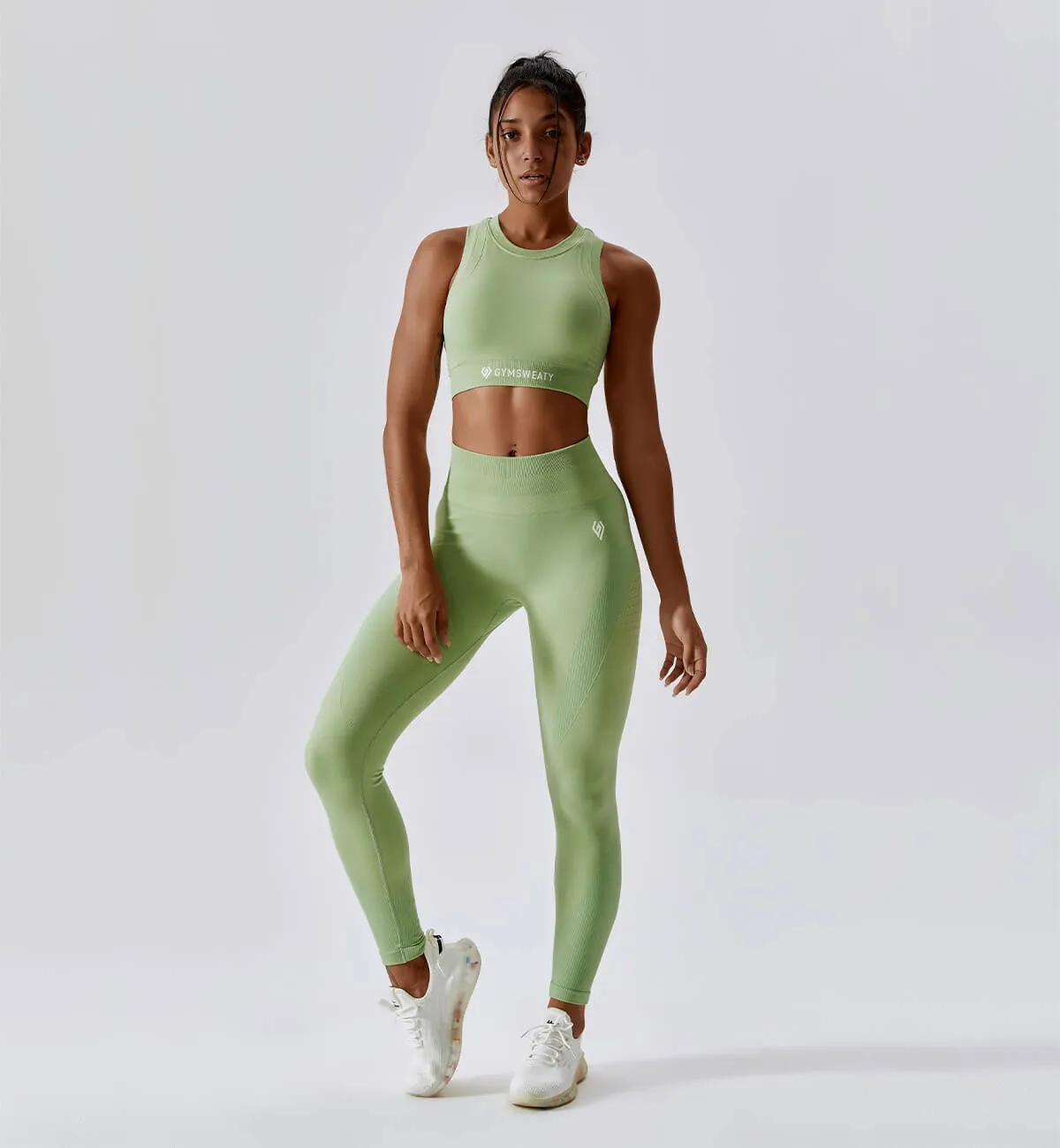 Air Flow Training Cropped Tank-Celadon sold by Gymsweaty product image thumbnail 4