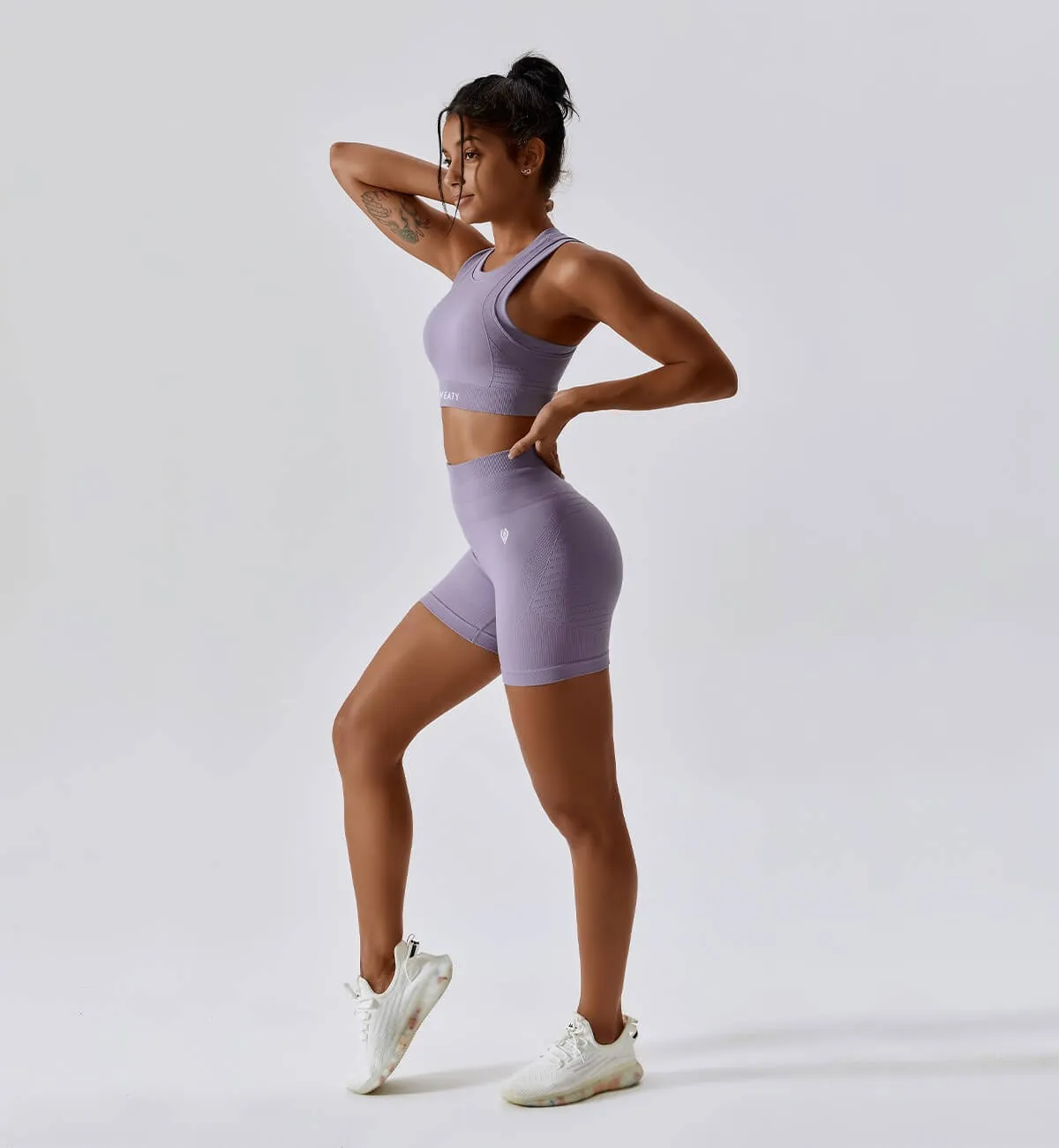Air Flow Training Cropped Tank-Lavender sold by Gymsweaty product image thumbnail 4