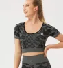 Fancy World Sexy Back Cropped Yoga Short Sleeve sold by Gymsweaty