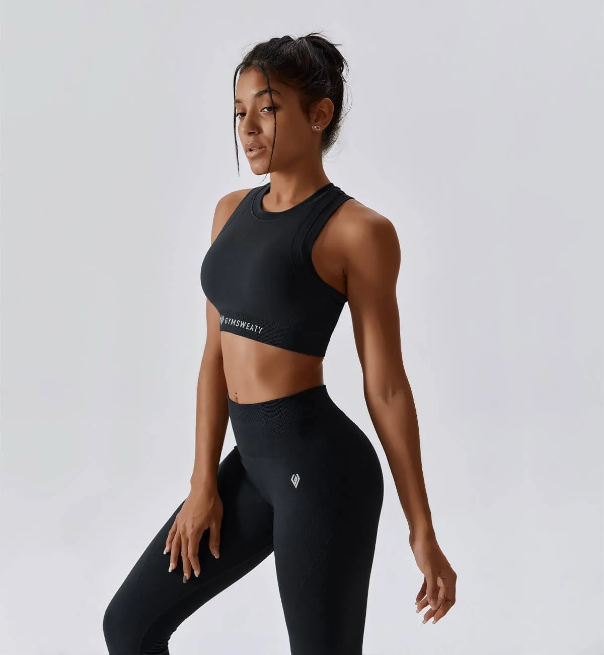 Air Flow Training Cropped Tank-Obsidian sold by Gymsweaty product image thumbnail 3