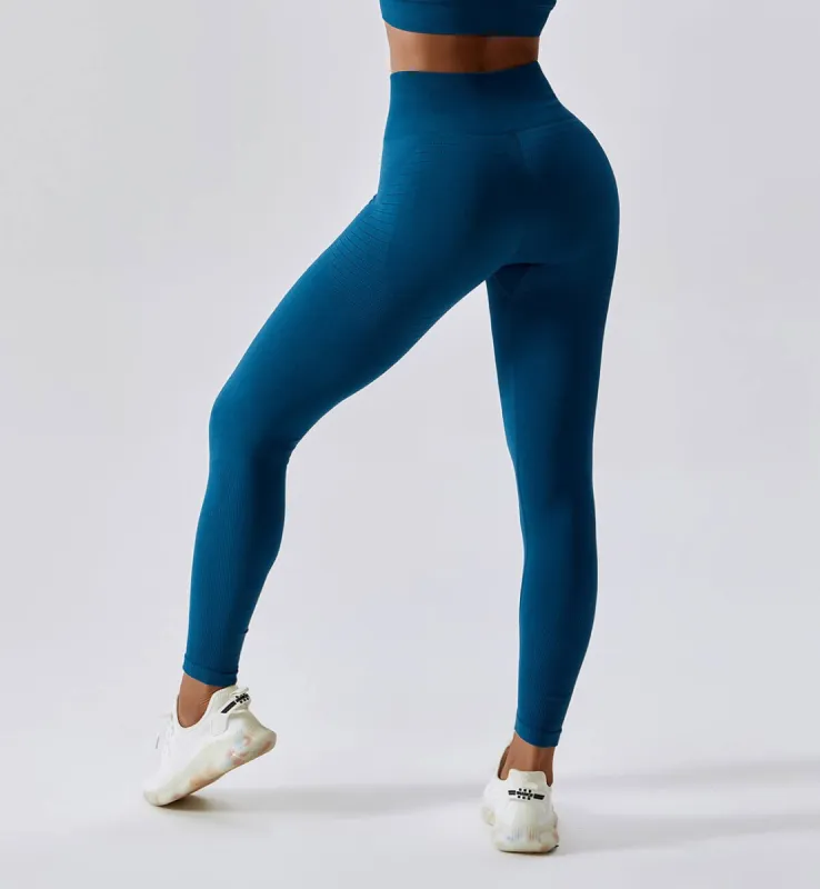 Air Flow Seamless Training Leggings-Lapis Lazuli sold by Gymsweaty