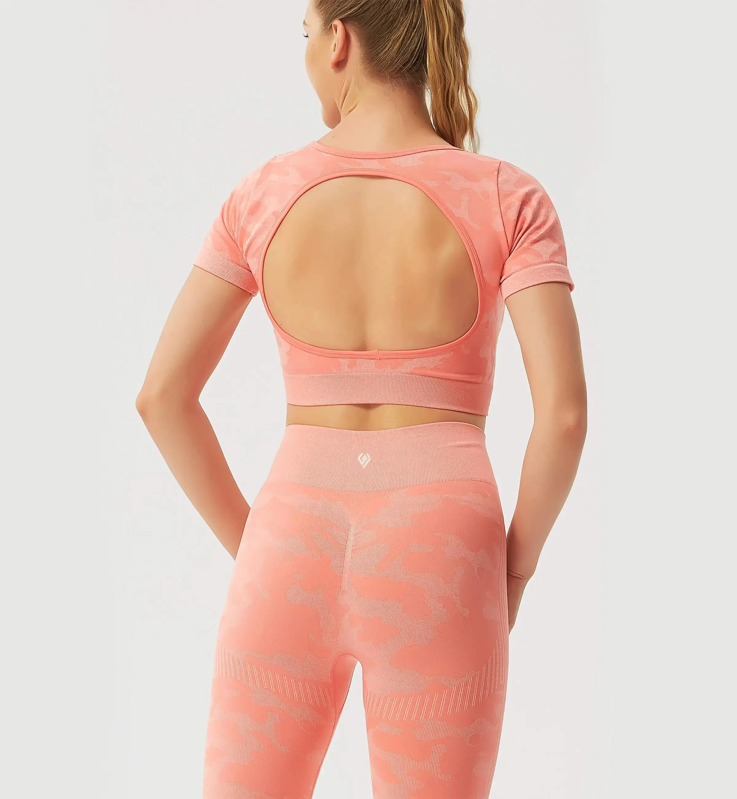 Fancy World Sexy Back Cropped Yoga Short Sleeve sold by Gymsweaty product image thumbnail 2