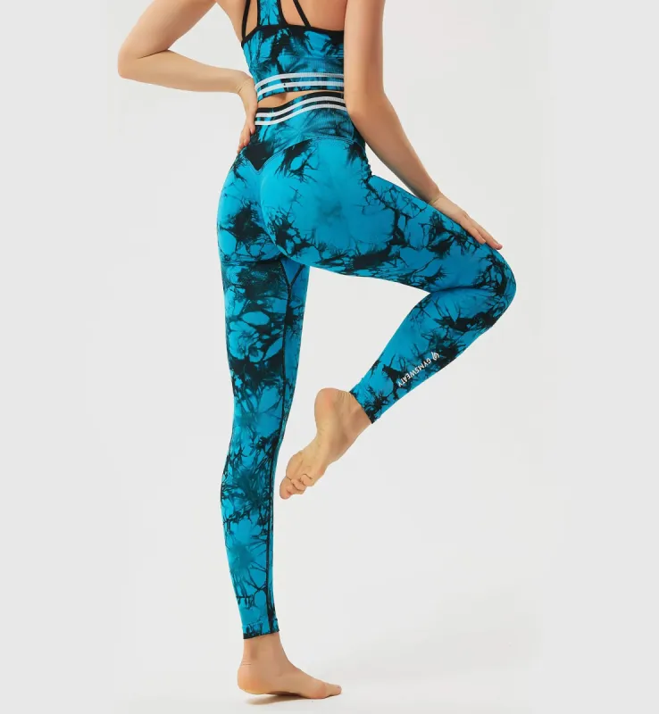 Tie Dye Blossom Seamless Leggings sold by Gymsweaty