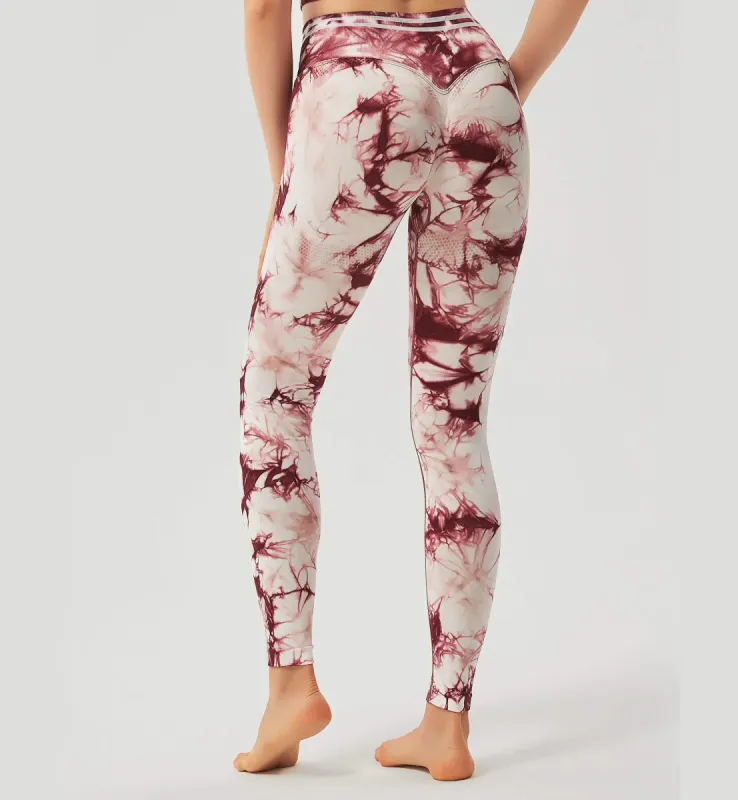 Tie Dye Blossom Seamless Leggings sold by Gymsweaty