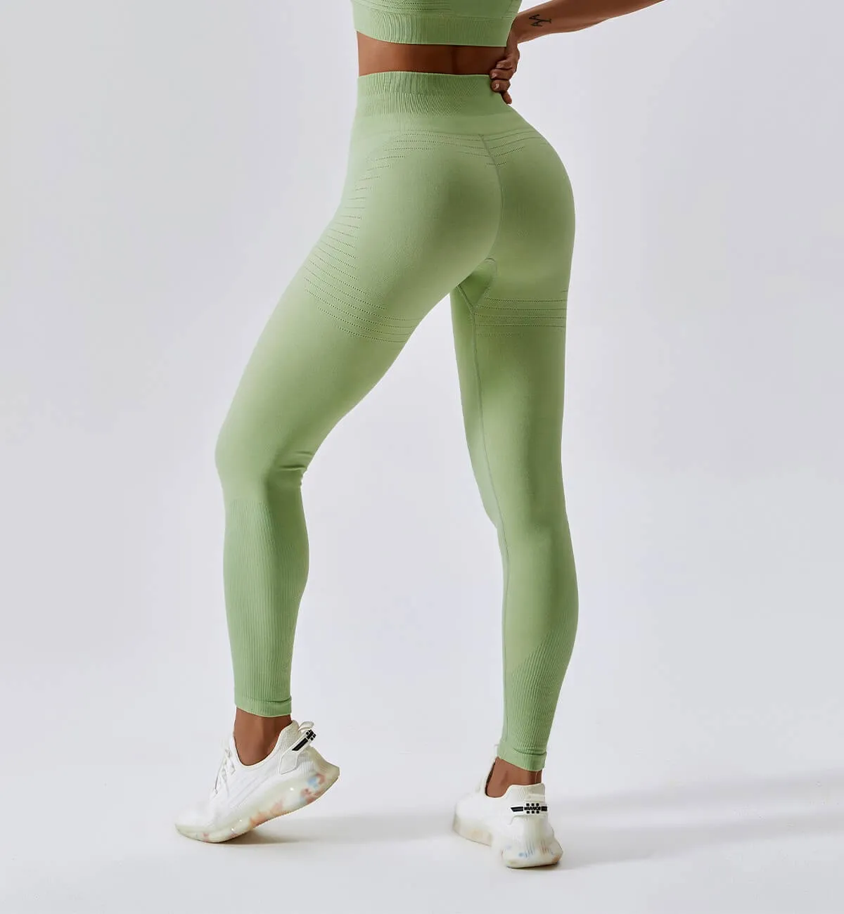 Air Flow Seamless Training Leggings-Celadon sold by Gymsweaty