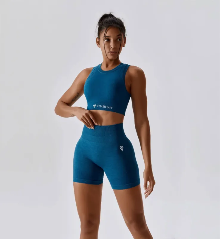 Air Flow Training Cropped Tank-Lapis Lazuli made by Gymsweaty