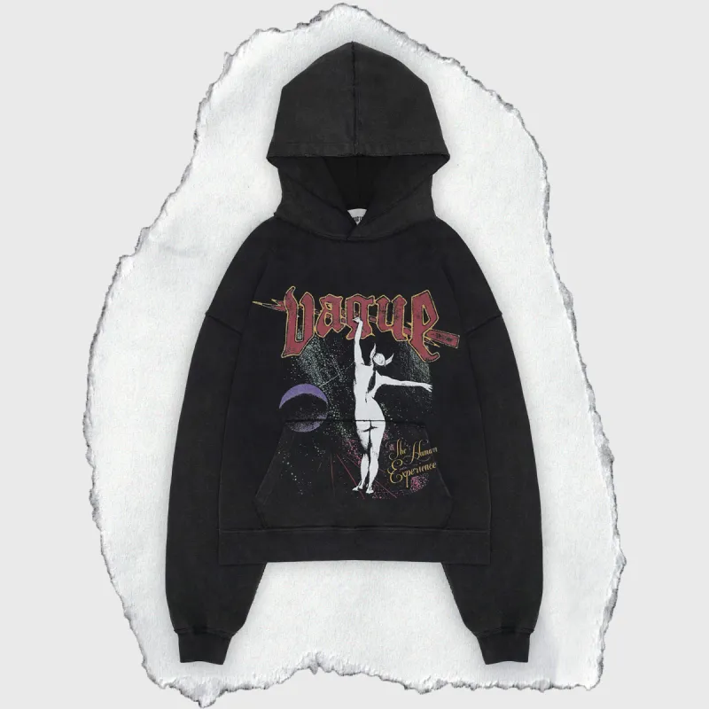 HUMAN EXPERIENCE HOODIE [VINTAGE BLACK] sold by Vague Studios