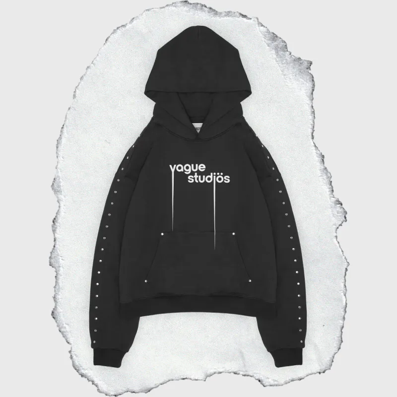 BORE STUDDED HOODIE [BLACK] sold by Vague Studios