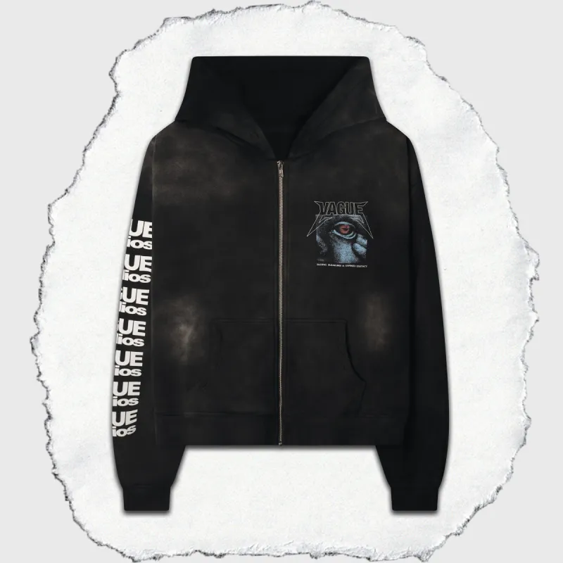FADING PLEASURES ZIP UP [SUNBEAT BLACK] sold by Vague Studios