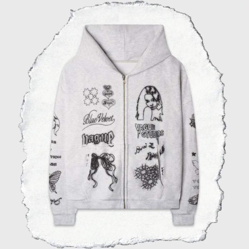 SKIN DEEP ZIP UP [HEATHER] sold by Vague Studios