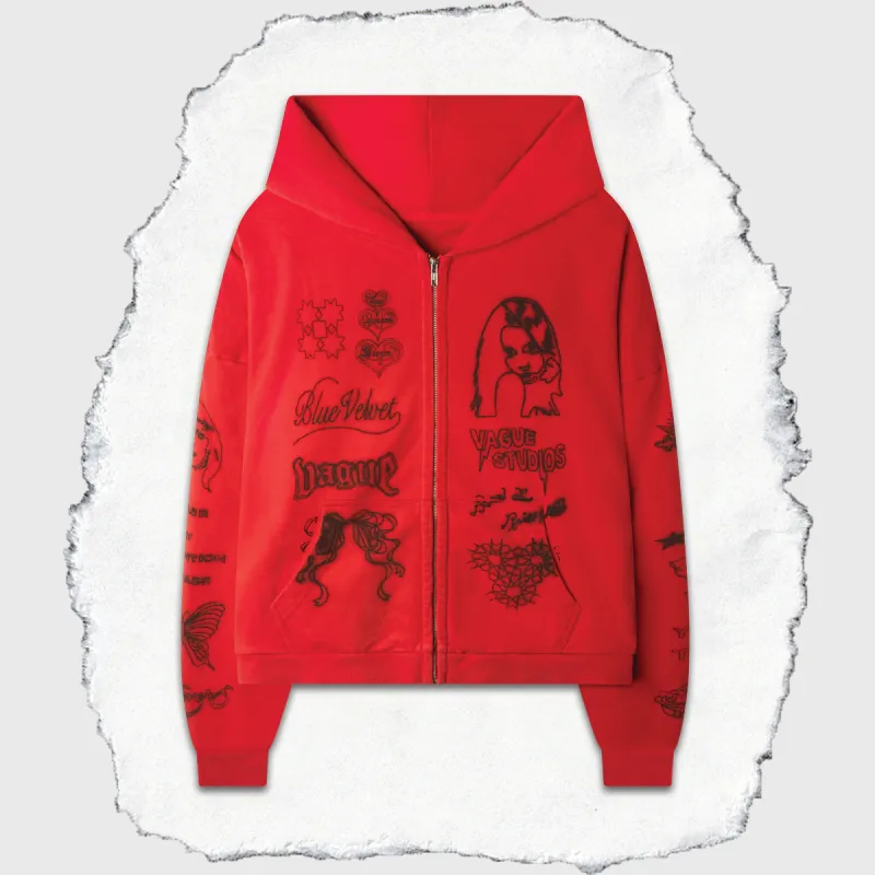SKIN DEEP ZIP UP [RED] sold by Vague Studios