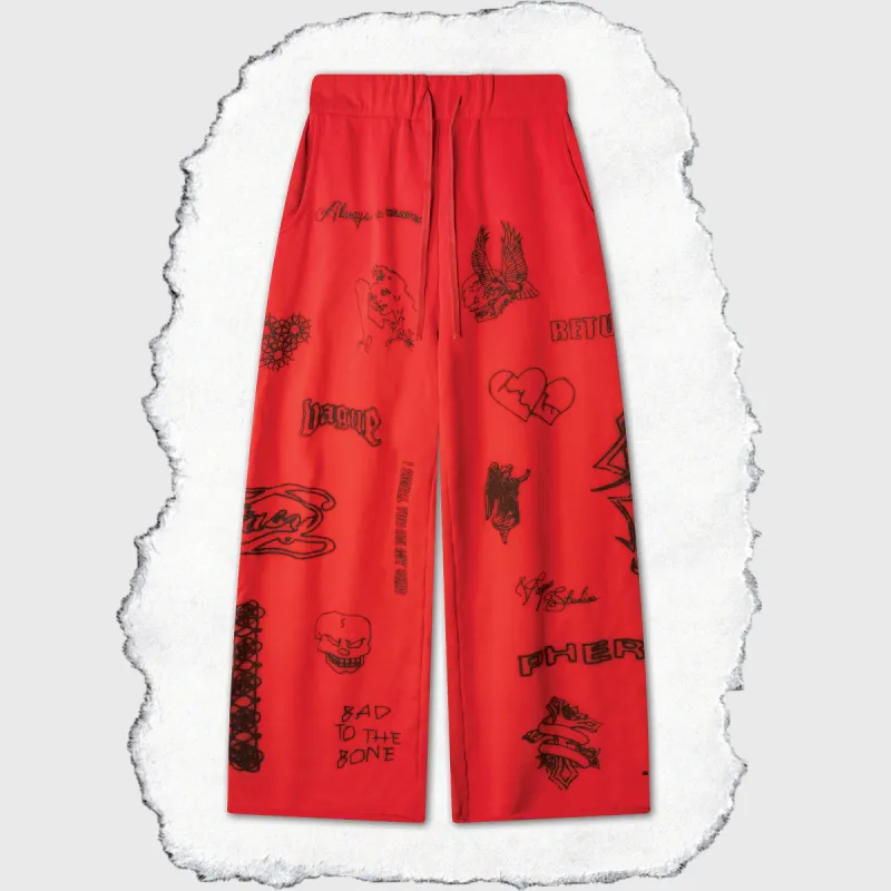 SKIN DEEP SWEATPANTS [RED] sold by Vague Studios