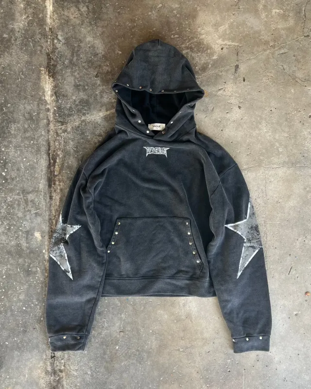 2C STAR STUDDED HOODIE [BLACK] sold by Vague Studios