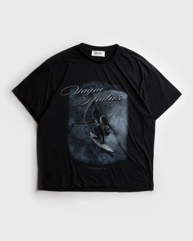 W BIG WAVE TEE [BLACK] sold by Vague Studios