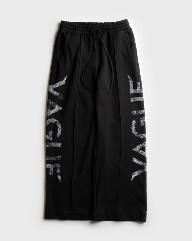 PLEATED LOGO SWEATPANTS [BLACK] sold by Vague Studios