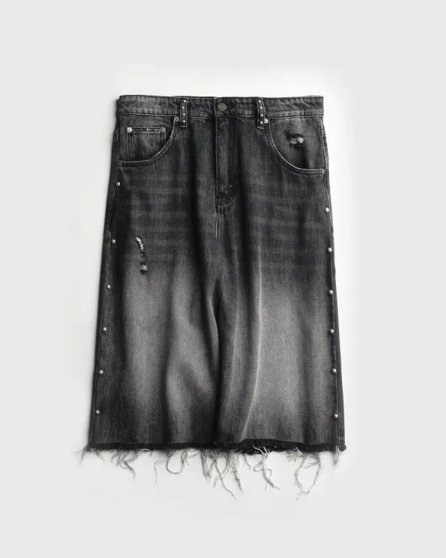 STUDDED STUDIO JORTS [ASH] sold by Vague Studios