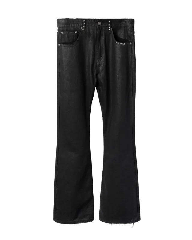 WAXED BOOTCUT DENIM [BLACK] sold by Vague Studios