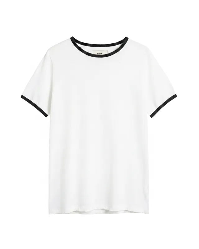 BEATNIK RINGER TEE [WHITE] made by Vague Studios