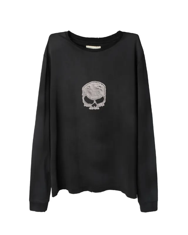 SKULL LONGSLEEVE [SUNBEAT BLACK] made by Vague Studios