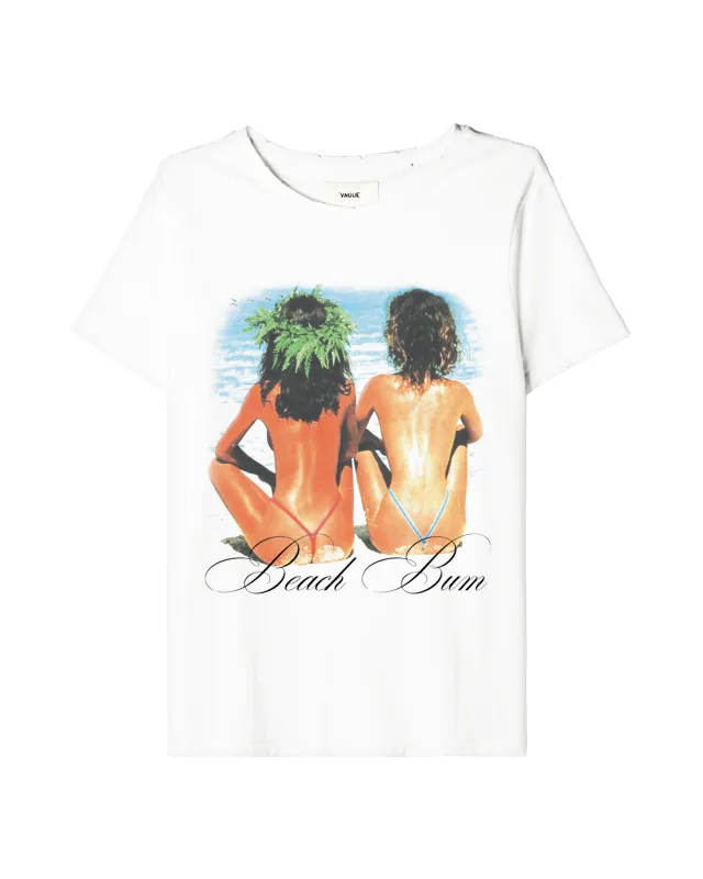 BEACH BUM TEE [WHITE] made by Vague Studios