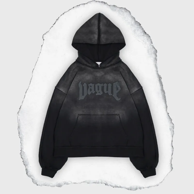 DECONSTRUCTED ESSENTIALS HOODIE [COAL] sold by Vague Studios
