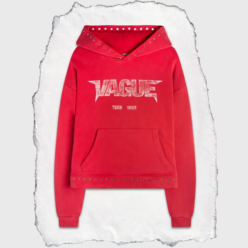 TOUR STUDDED HOODIE [RED] sold by Vague Studios