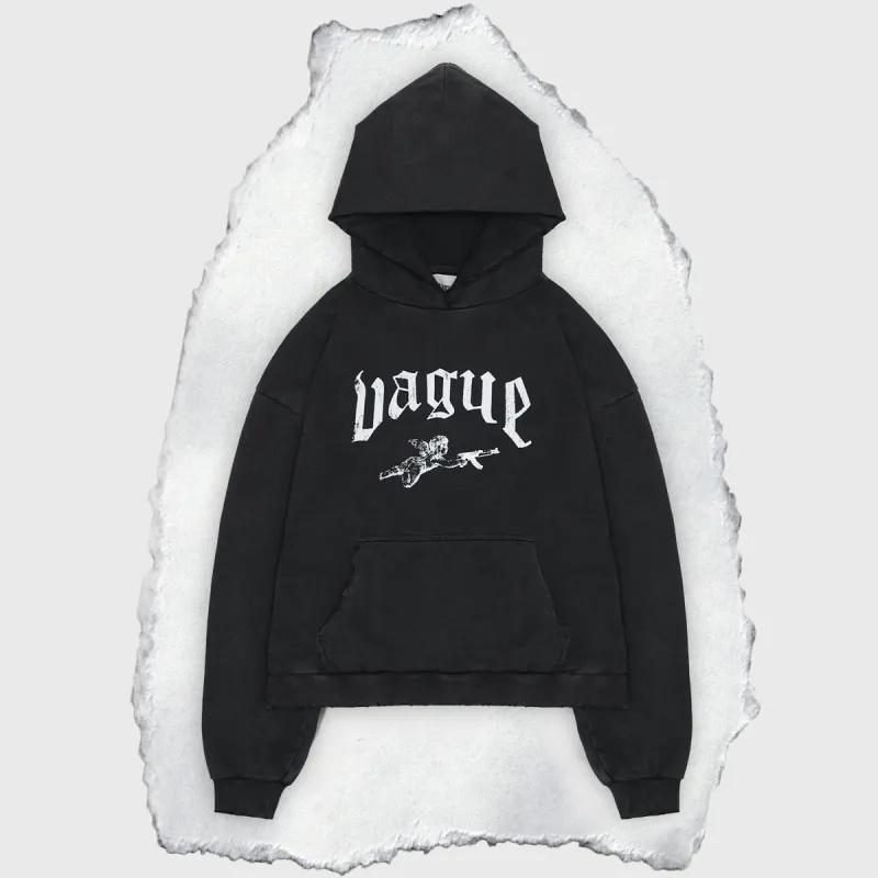 GUARDIAN ANGEL HOODIE [VINTAGE BLACK] sold by Vague Studios
