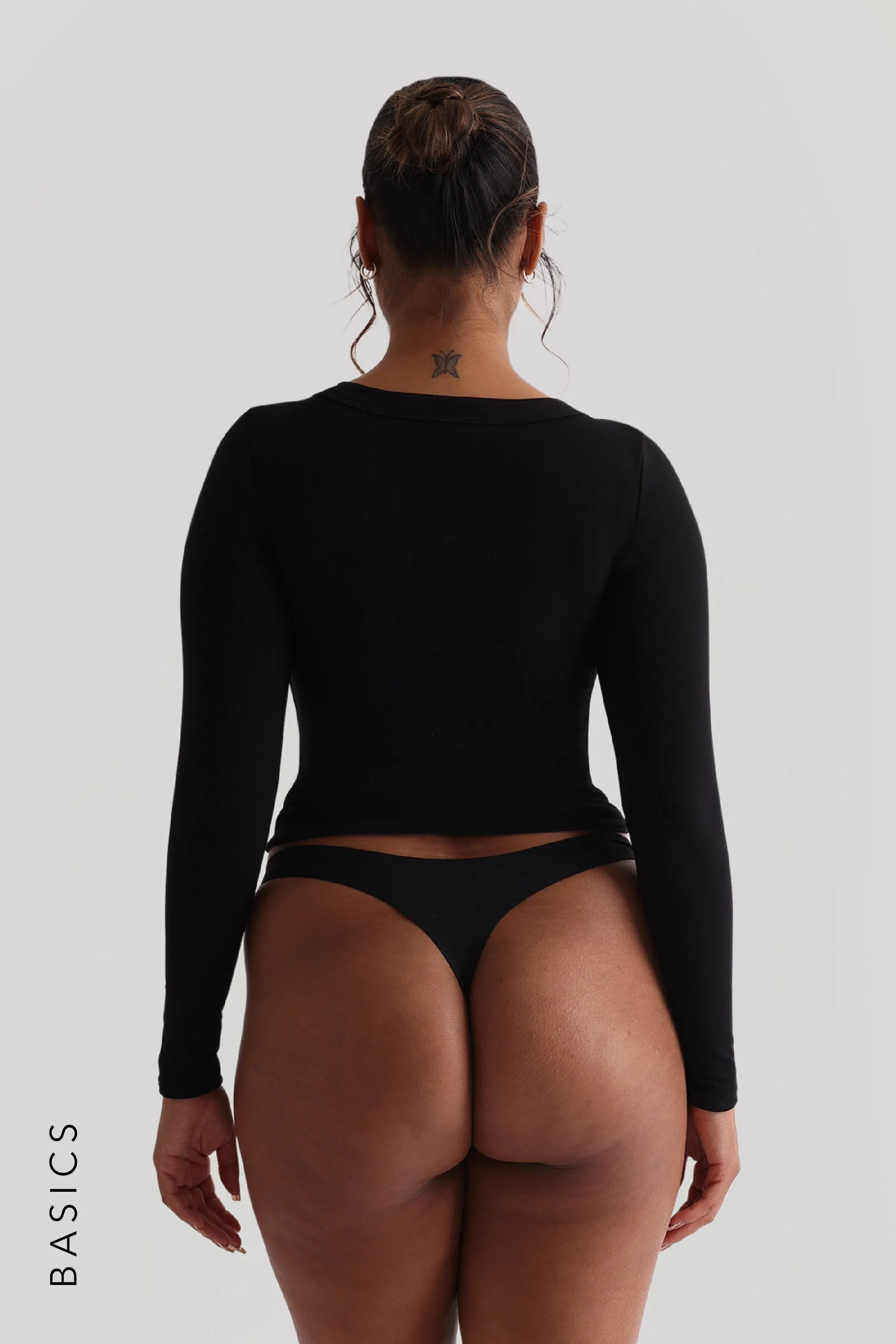 V-Shape Long Sleeve T-Shirt - Black sold by My outfit online product image thumbnail 2