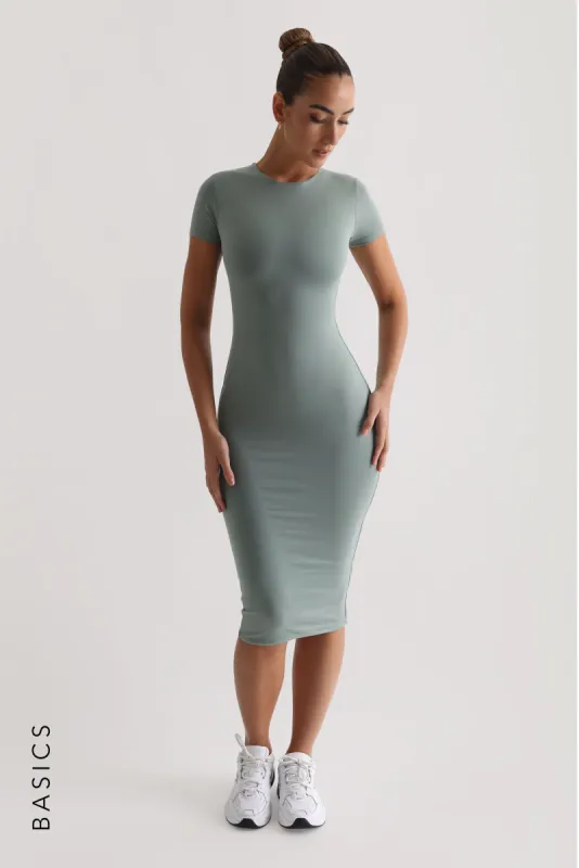 Mist Short Sleeve Midi Dress - Vintage Green sold by My outfit online