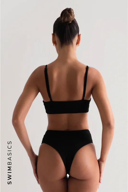 Core Textured Bikini Bottoms - Black sold by My outfit online