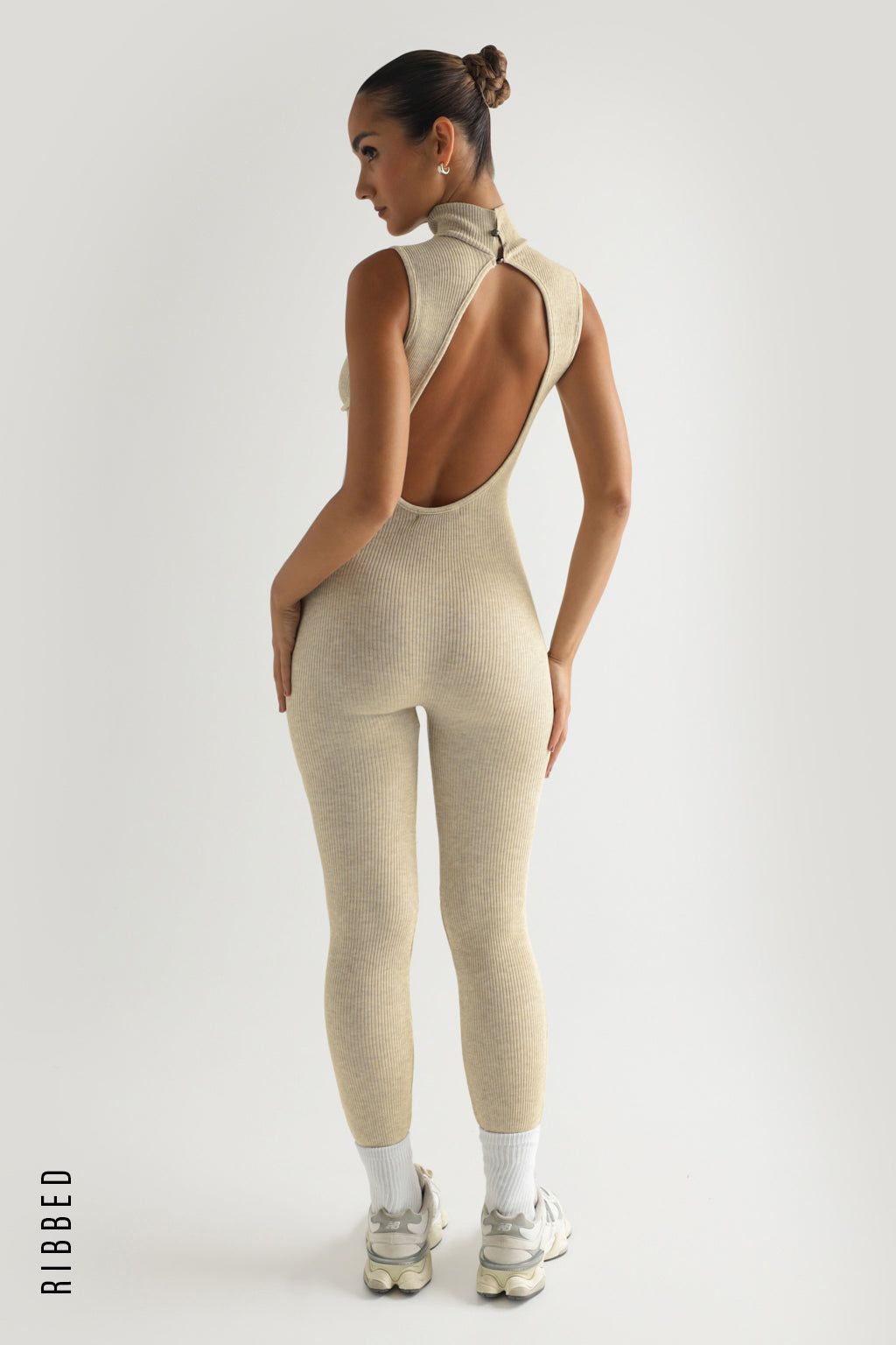 Shape You Ribbed Jumpsuit - Oatmeal sold by My outfit online product image thumbnail 2