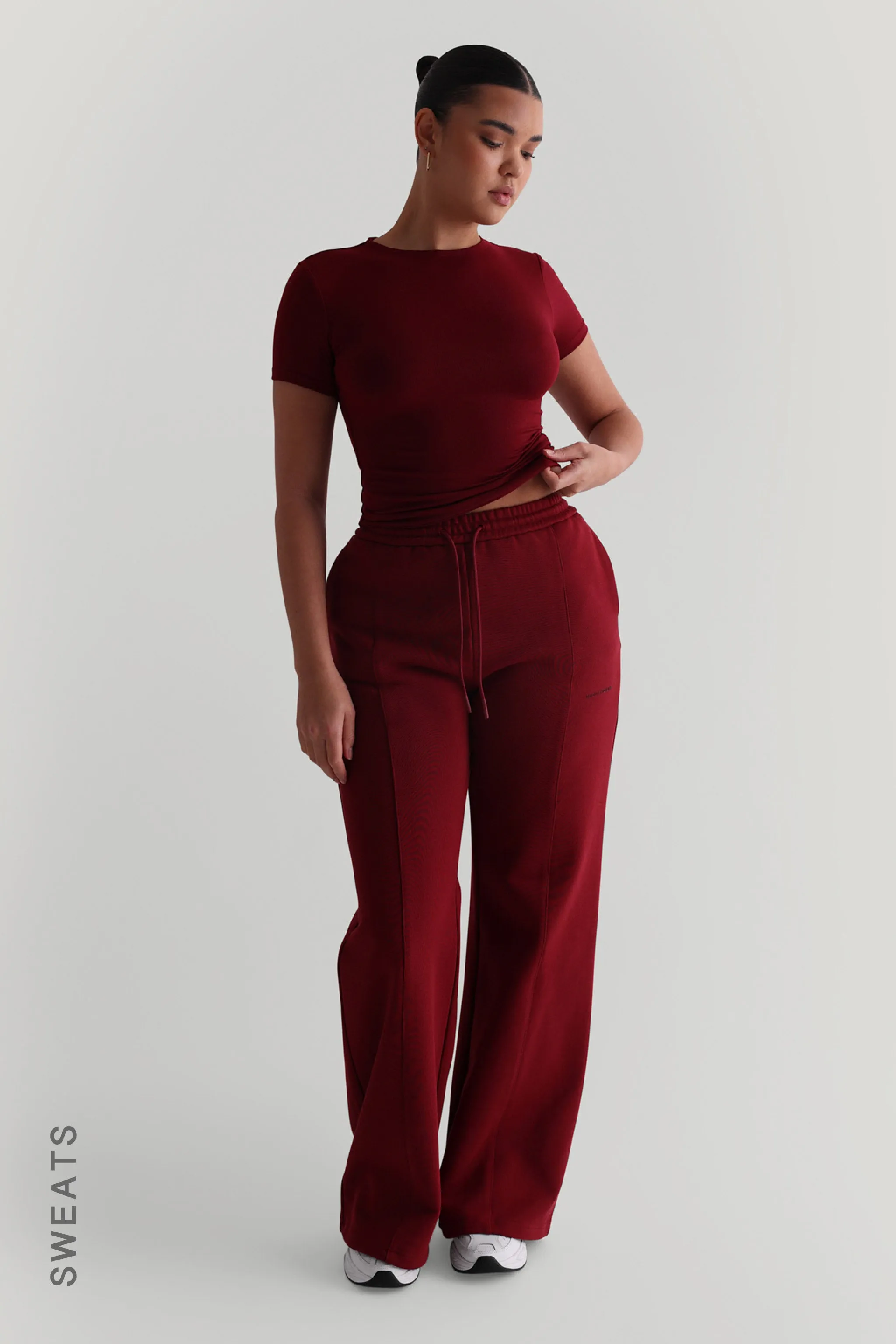 Structured Wide Leg Sweatpants - Wine sold by My outfit online product image thumbnail 4