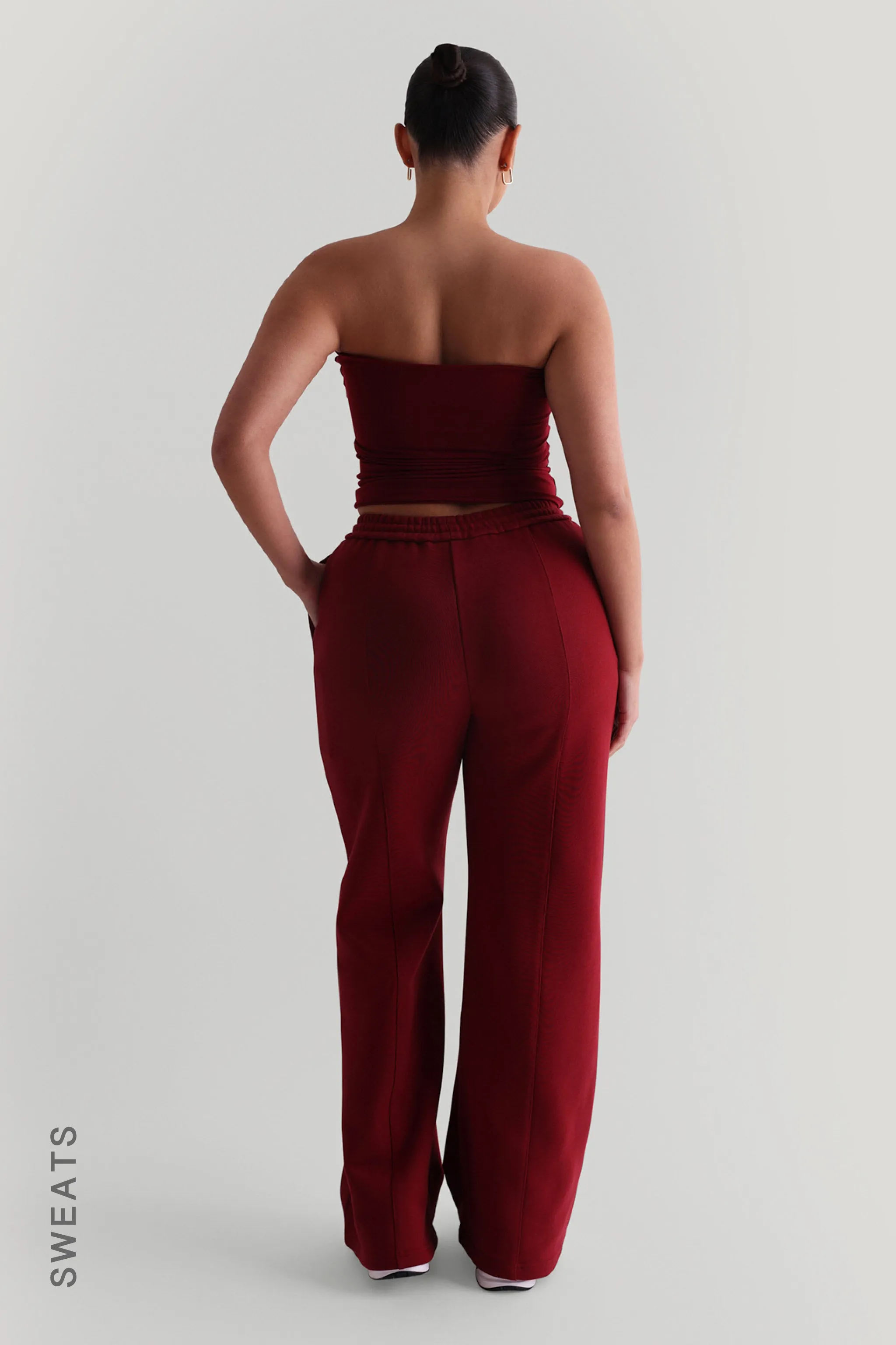 Structured Wide Leg Sweatpants - Wine sold by My outfit online product image thumbnail 3