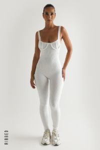 Devoted Ribbed Jumpsuit - White sold by My outfit online