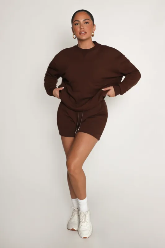 Classic Fleece Crewneck Sweater - Dark Chocolate sold by My outfit online