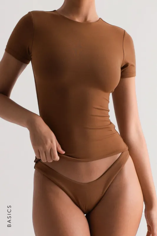 Mist Short Sleeve T-Shirt - Light Brown sold by My outfit online