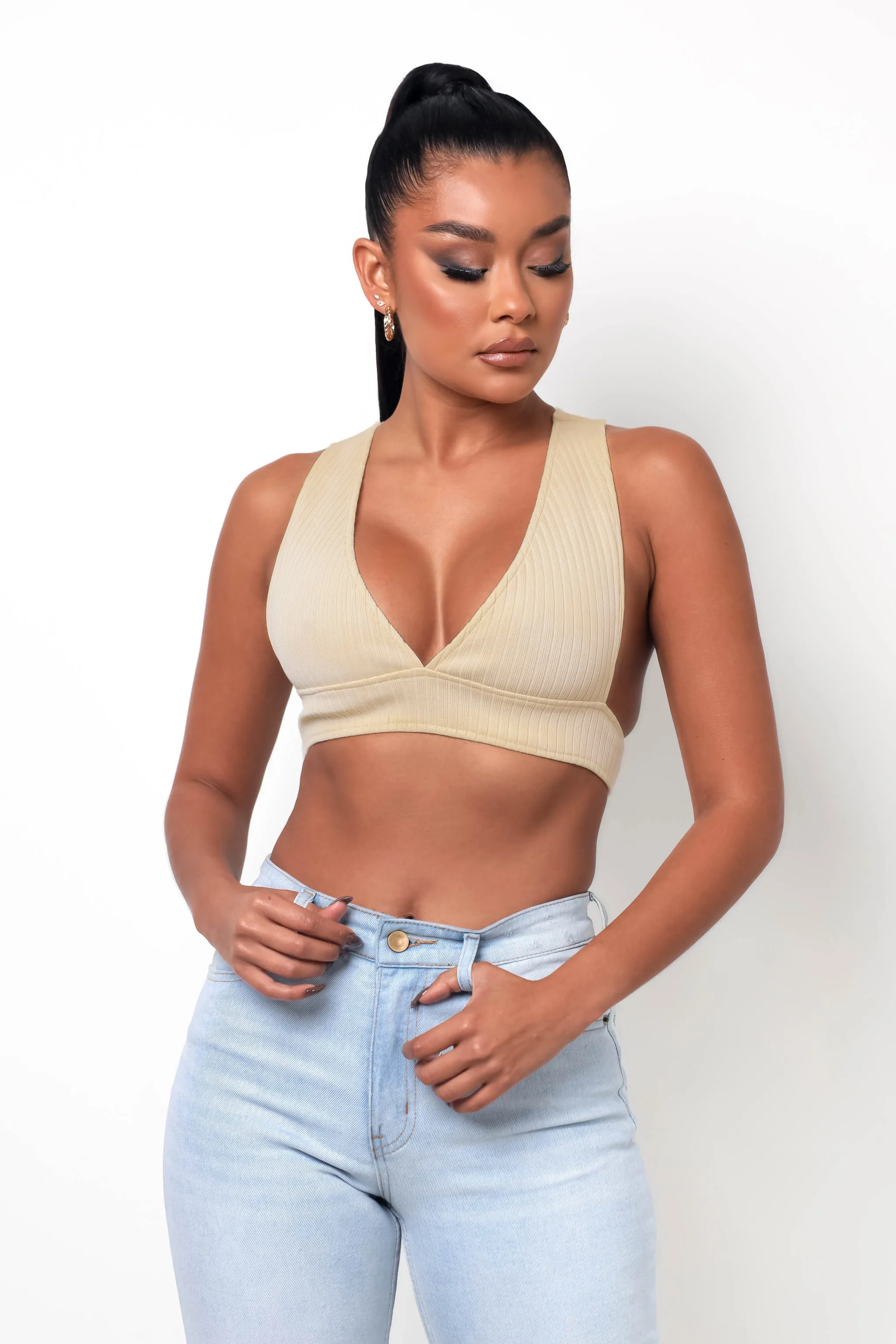 Cross Back Crop Top - Nude sold by My outfit online product image thumbnail 5