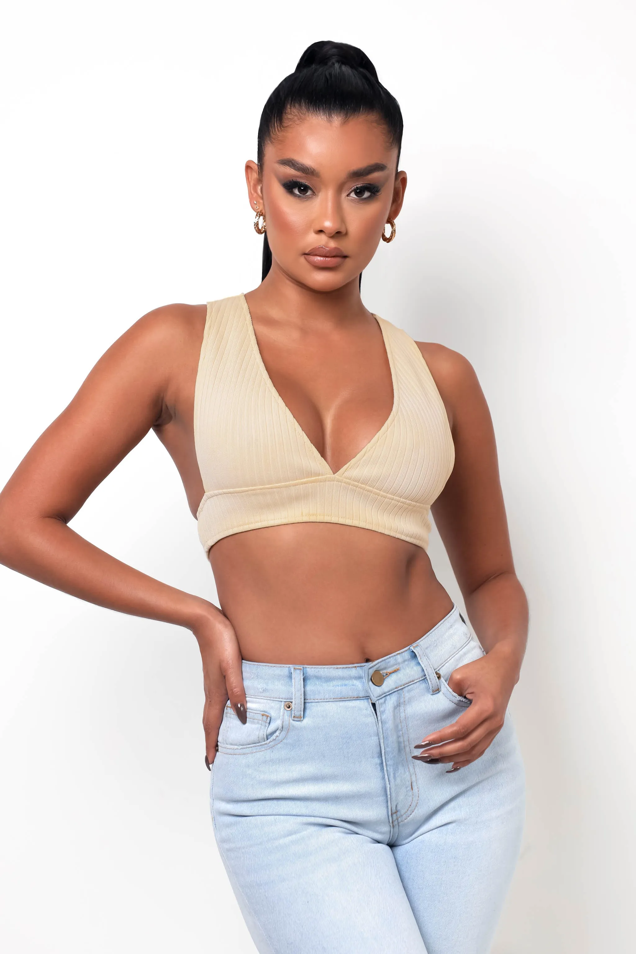Cross Back Crop Top - Nude sold by My outfit online product image thumbnail 4