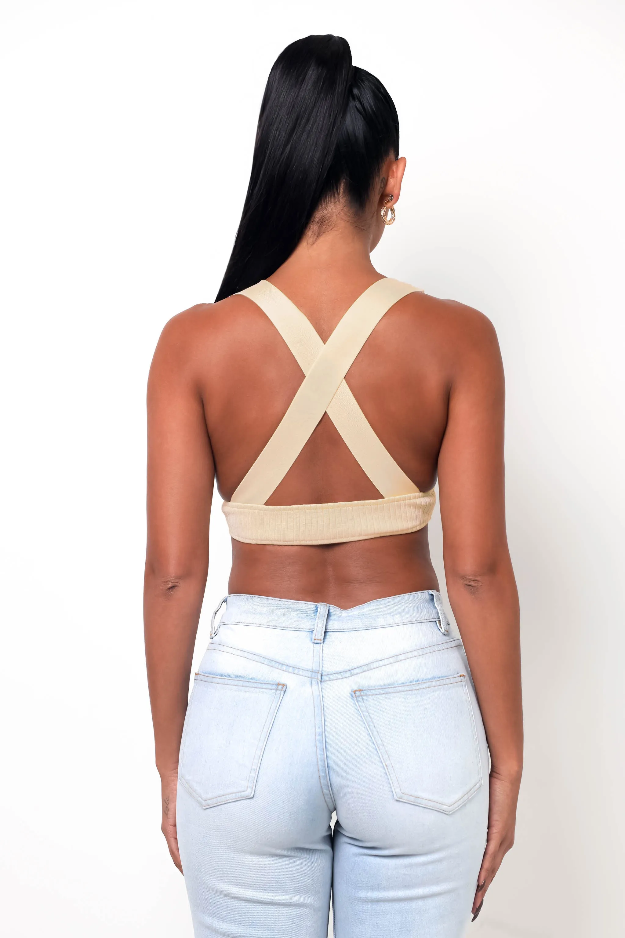 Cross Back Crop Top - Nude sold by My outfit online product image thumbnail 2