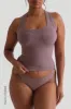 T-Shape Micro-Ribbed Tank Top - Vintage Purple sold by My outfit online