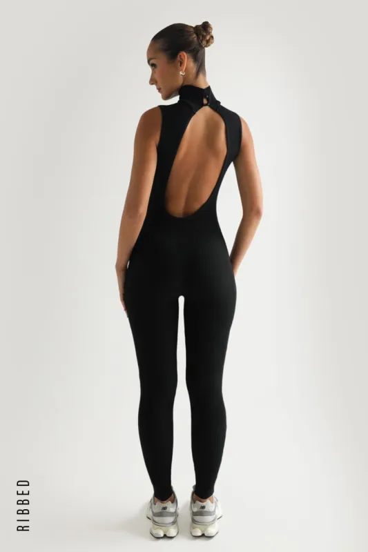 Shape You Ribbed Jumpsuit - Black sold by My outfit online