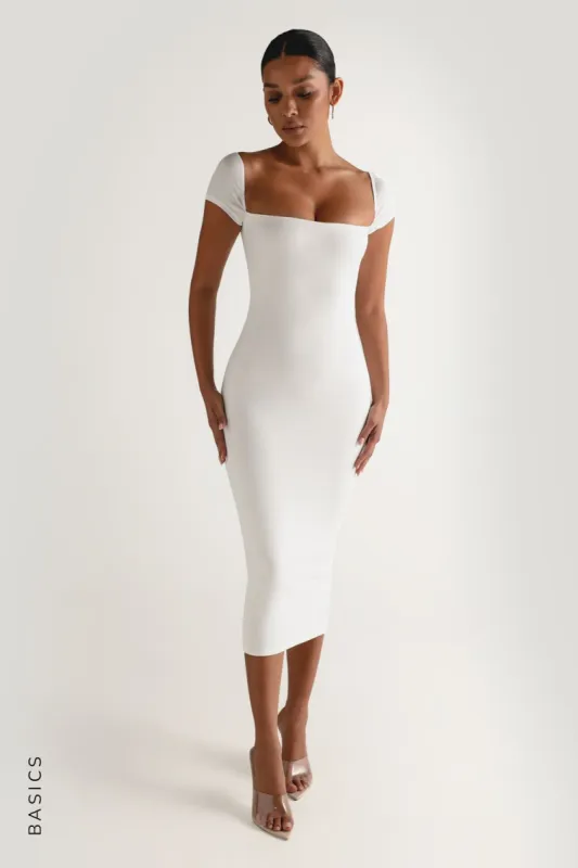 Square Classic Midi Dress - White sold by My outfit online