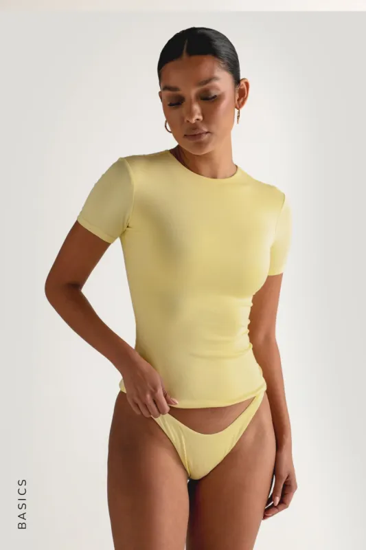 Mist Short Sleeve T-Shirt - Soft Yellow sold by My outfit online