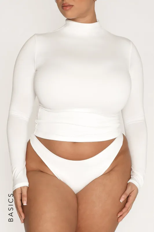 Must-Have Mock Neck T-Shirt - White sold by My outfit online